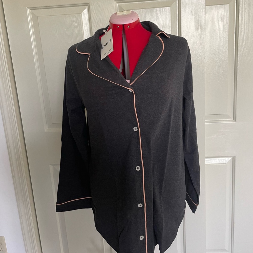 Brand new Pact charcoal heather all ease sleep top and pants large